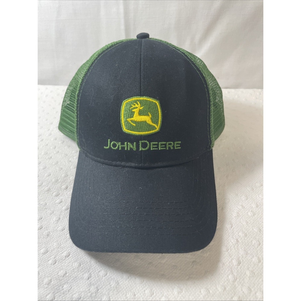 John Deere Licensed Black and Green Trucker Hat NEW farmwear workwear Y2K